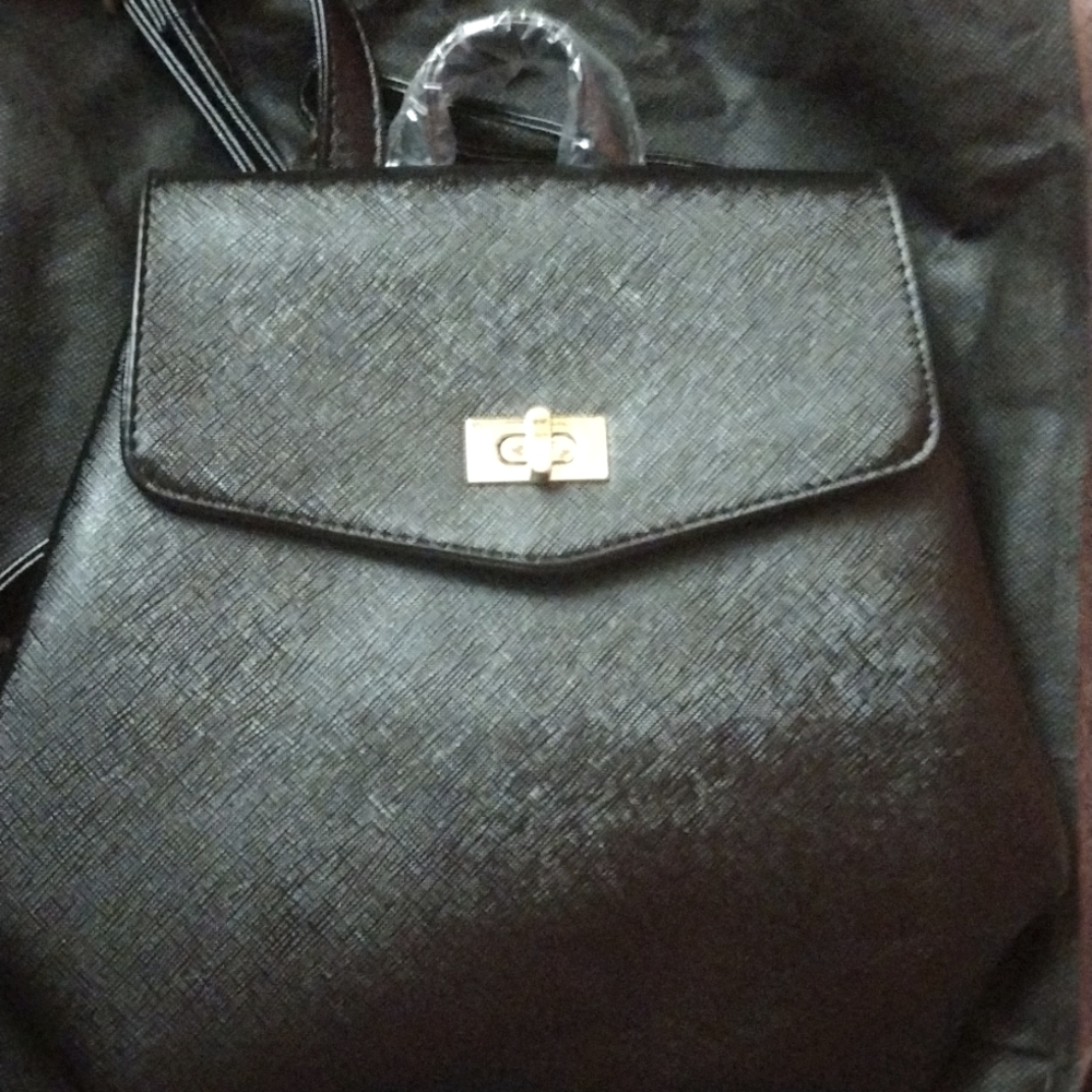 Black backpack purse